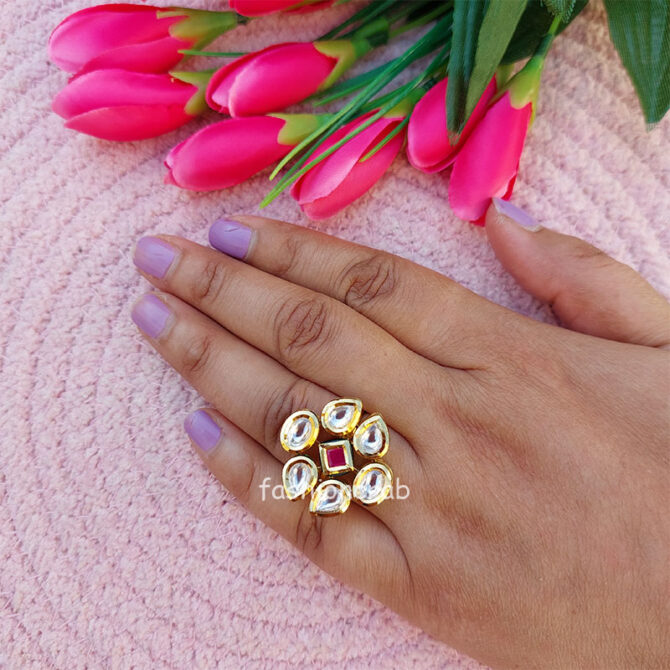 Designer Kundan Ring For Women