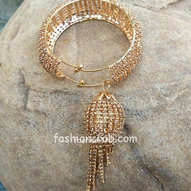 Golden Color Bracelet with Hanging Ball