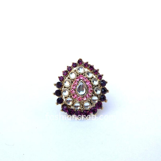 Multicolor Pink Crystal Ring for Ladies Multicolor Pink Crystal Ring for Ladies