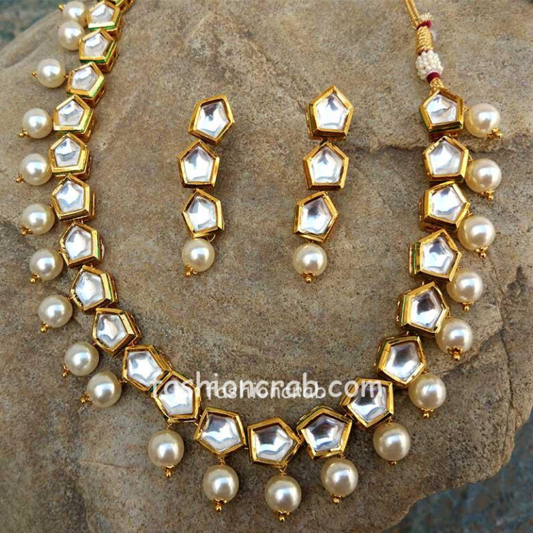 One String Kundan Pearl Necklace Set