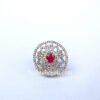Pink Crystal Stone American Diamond Ring