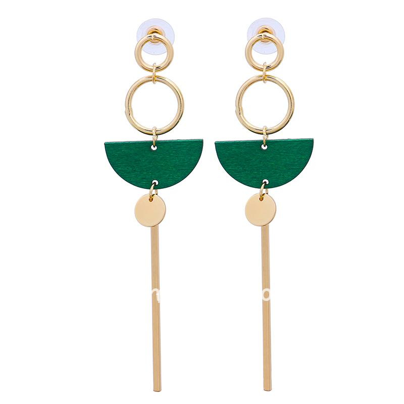 large green drop earrings
