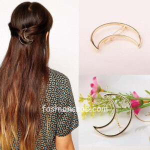 Moon Shape Golden Color Hair Pin