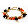 Black and Orange Charm Bracelet for Women