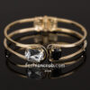 Black and White Crystal Golden Adjustable Bracelet