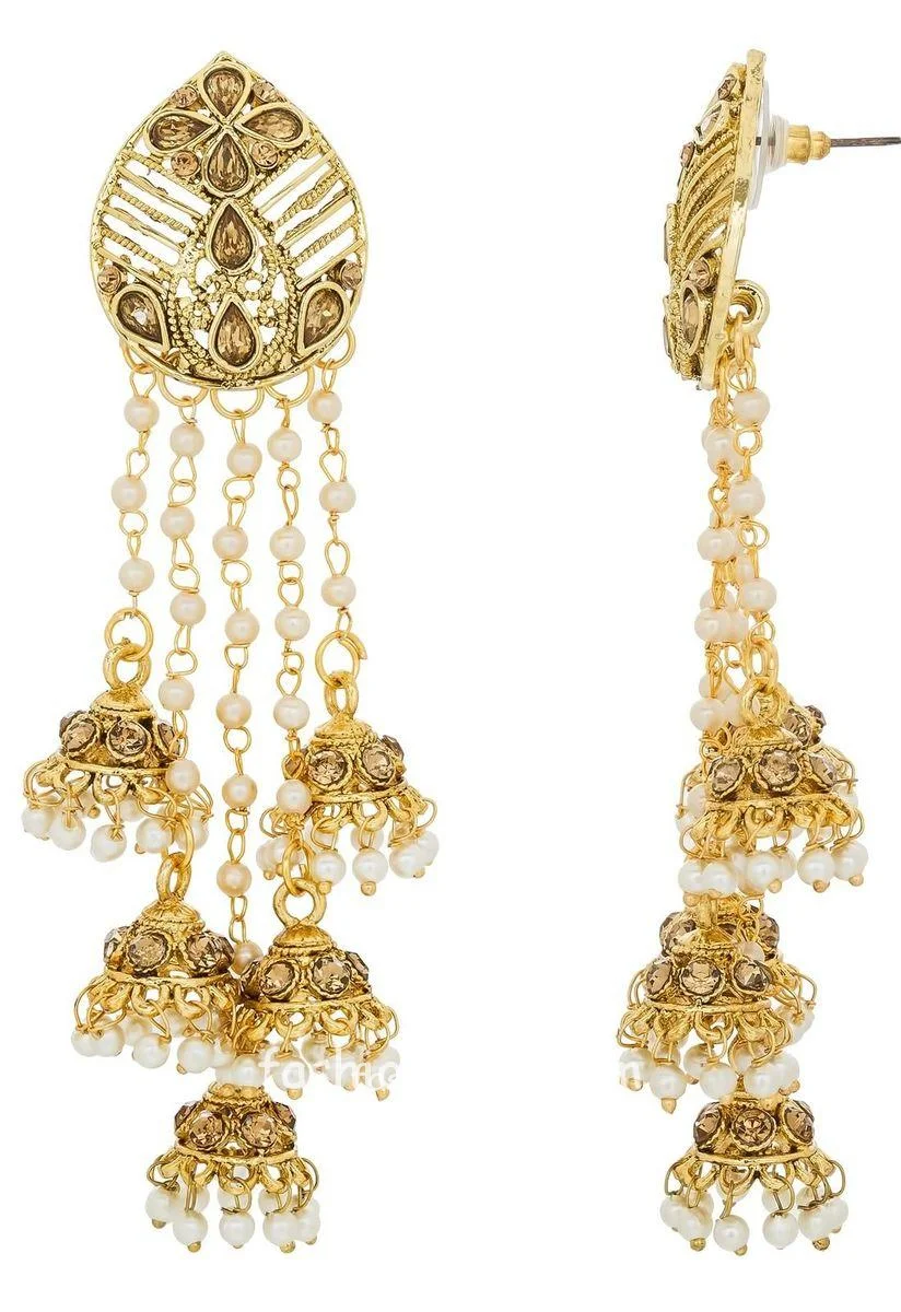 FashionCrab Alloy Gold Earrings for girls