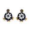 Handmade Black Thread Golden Mirror Earring
