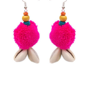 Handmade Pink PomPom Earring