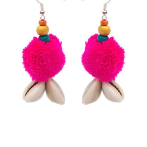 Handmade Pink PomPom Earring