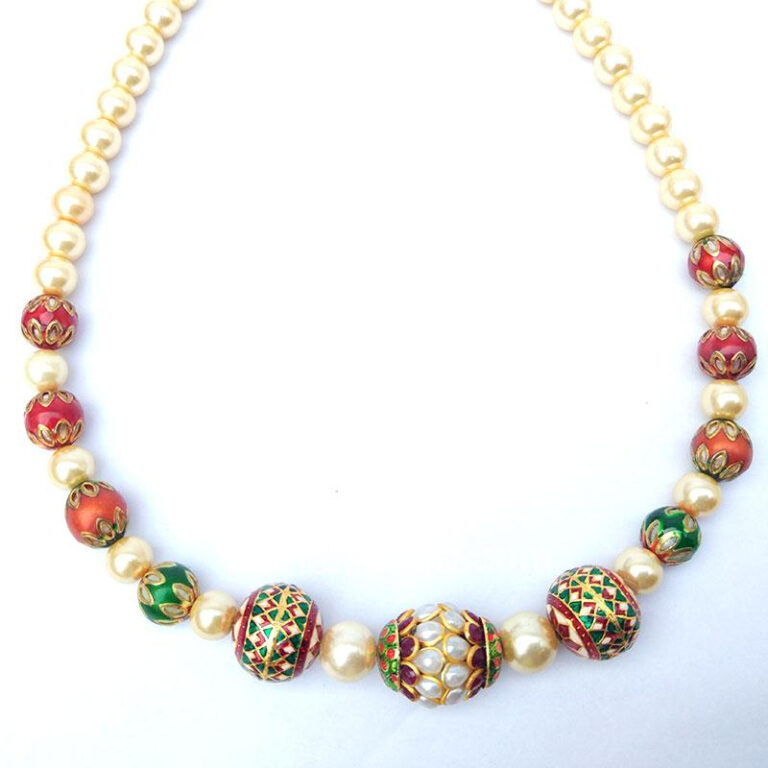 Multicolor Polki and Meenakari Mala