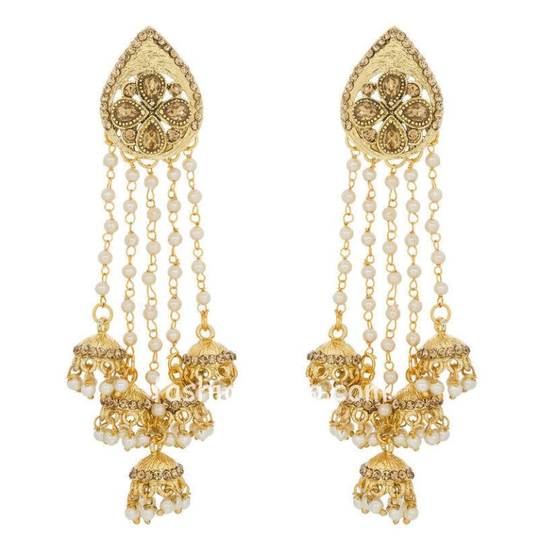 Long Golden Color Drop Earring
