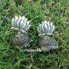 Oxidised Silver Lotus Jhumka Earring