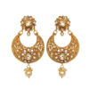 Golden Polki Women Earring with Pearl Drop
