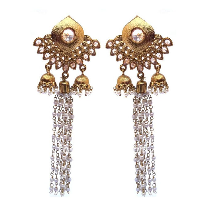Golden Small Pearl Drop Earring for Women