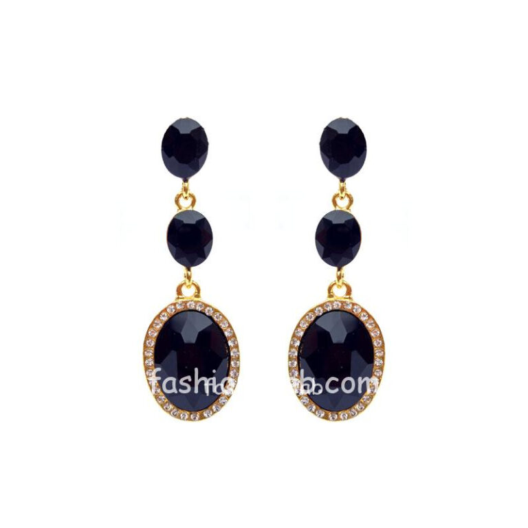 Black Crystal Drop Earring for Women