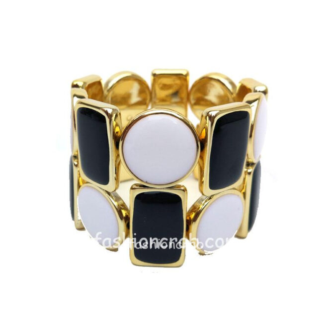 Black and White Adjustable Golden Bracelet Black and White Adjustable Golden Bracelet