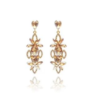 Champagne Color Crystal Drop Earring