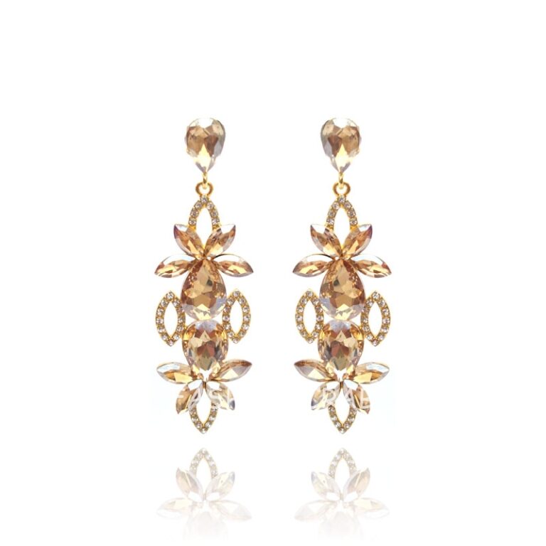 Champagne Color Crystal Drop Earring