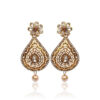 Flower Shaped Golden Drop Earring