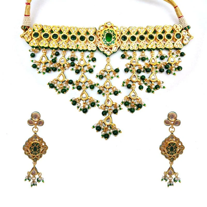 Green Choker Necklace Set for Women