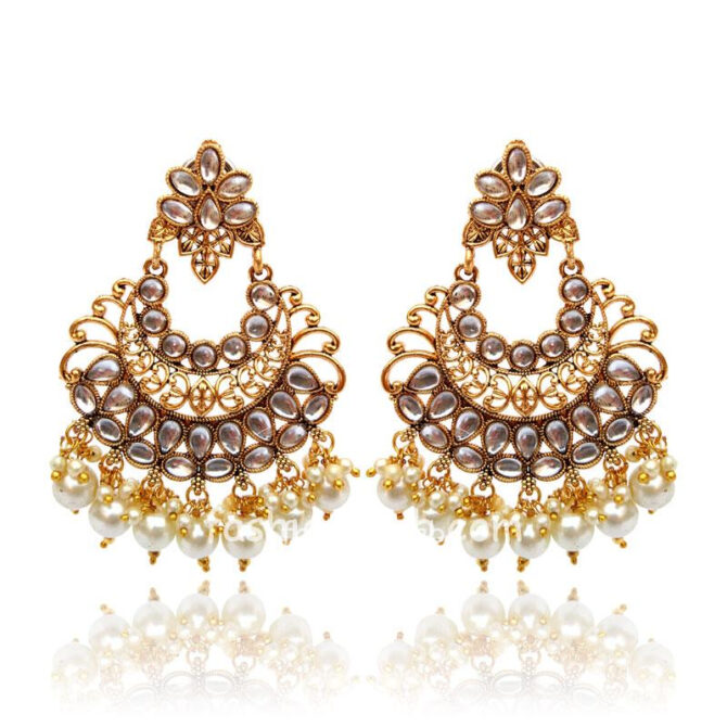 Indian Wedding Golden Drop Earring