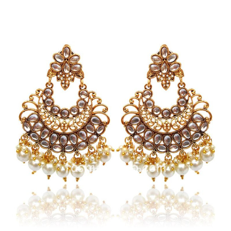 Indian Wedding Golden Drop Earring