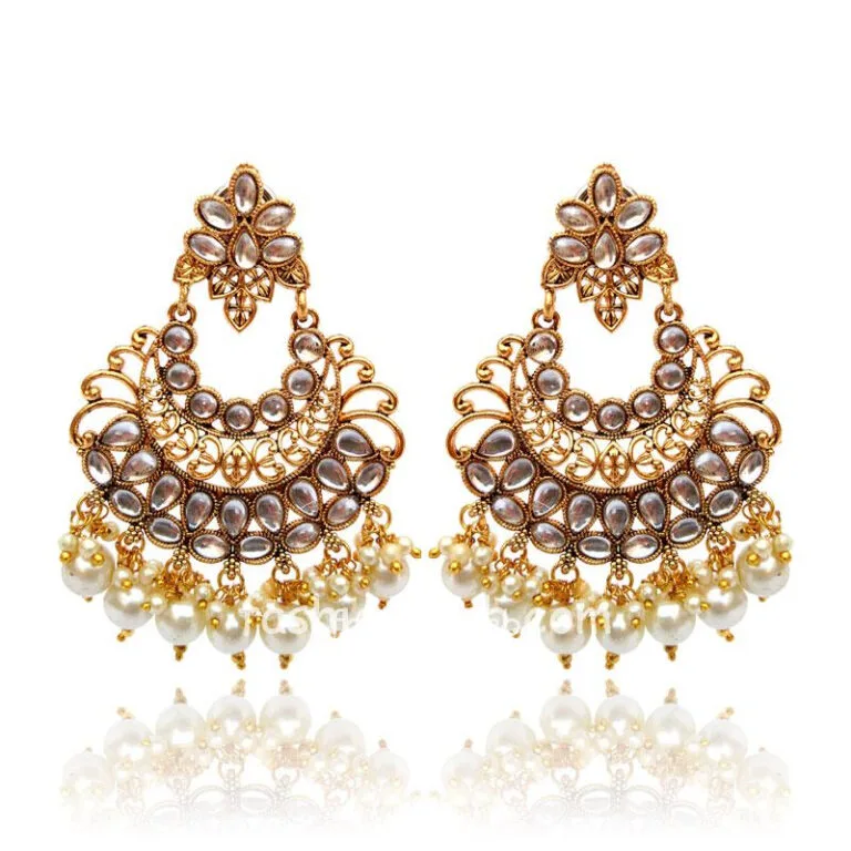Indian Wedding Golden Drop Earring
