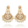 Kundan Women Chandbali Earring with White Pearl