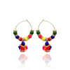 Multicolor PomPom Hoop Earring for Girls