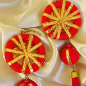 Red Gota Long Earrings