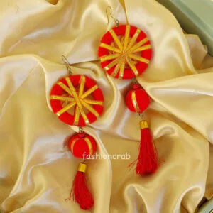 Red Gota Long Earrings