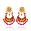 Traditional Red Pearl Kundan Meenakari Earring