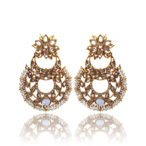 Trendy Kundan Pearl Drop Earring