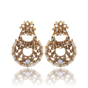 Trendy Kundan Pearl Drop Earring