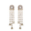 Golden White Pearl Long Wedding Party Earrings for Women