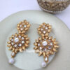 Golden Designer Women Wedding Earrings with Pearl Drop