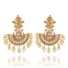 Traditional Wedding Golden Chandbali Earring with Pearl Drops Traditional Wedding Golden Chandbali Earring with Pearl Drops