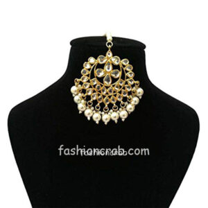 Designer Kundan Choker Necklace Set with Earrings and Maang Tikka