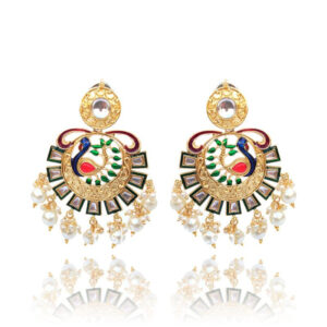 Gold-Toned Peacock Style Designer Earring