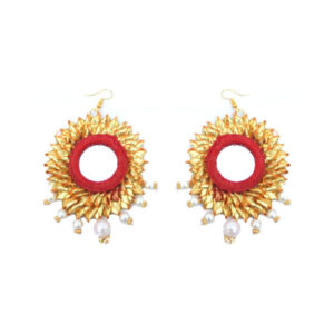 Gota Patti Earring with Maang Tikka and Ring