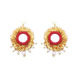 Gota Patti Earring with Maang Tikka and Ring