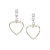 Heart Shaped Long Statement Pearl Drop Earrings-02 Heart Shaped Long Statement Pearl Drop Earrings