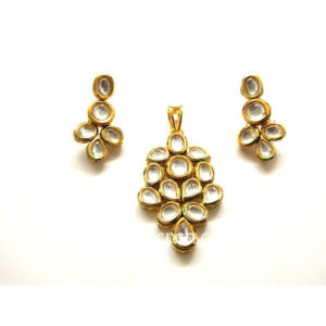 High Quality Ethnic Kundan Pendant Earring Set for Women