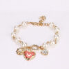 Pearl Crystal D Word Beaded Charm Friendship Bracelets
