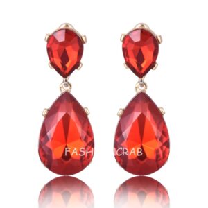 Red Crystal Rhinestone Drop Party Earring for Women