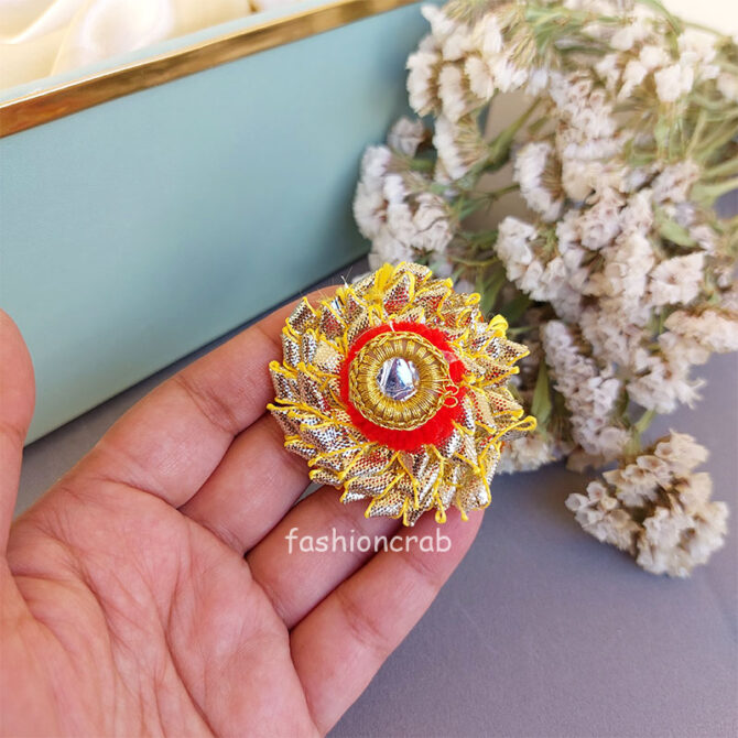 Red Color Gota Patti Ring-01 Red Color Gota Patti Ring