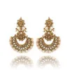 Traditional Kundan Polki Golden Color Earring for Wedding Party