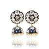 Black Meenakari Jhumka Earring for Women