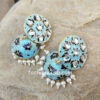 Blue Black Meenakari Jhumka Earring
