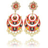 Peach Color Indian Meenakari Dangle Earring